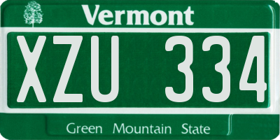 VT license plate XZU334