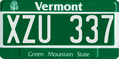 VT license plate XZU337