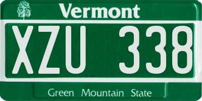 VT license plate XZU338
