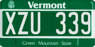 VT license plate XZU339