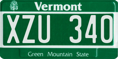 VT license plate XZU340