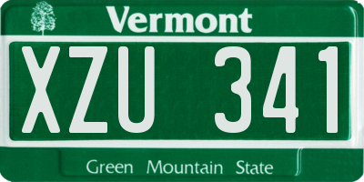 VT license plate XZU341