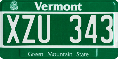 VT license plate XZU343