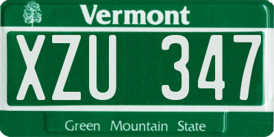 VT license plate XZU347