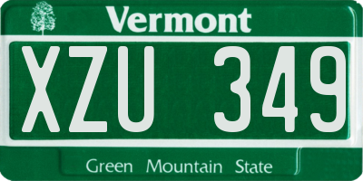 VT license plate XZU349