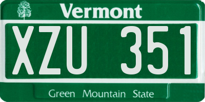 VT license plate XZU351