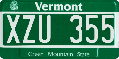 VT license plate XZU355