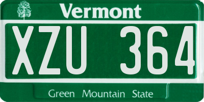 VT license plate XZU364