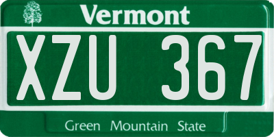 VT license plate XZU367