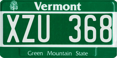 VT license plate XZU368