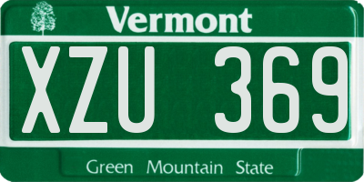 VT license plate XZU369