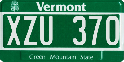 VT license plate XZU370