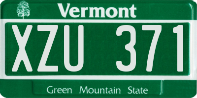 VT license plate XZU371
