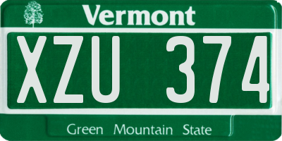 VT license plate XZU374