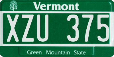 VT license plate XZU375