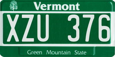 VT license plate XZU376