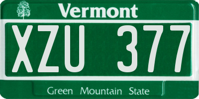 VT license plate XZU377