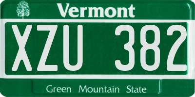VT license plate XZU382
