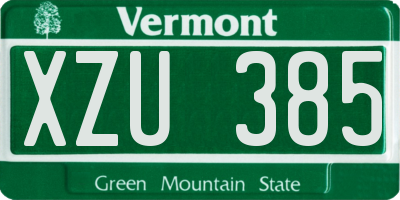 VT license plate XZU385