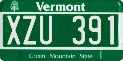 VT license plate XZU391
