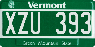 VT license plate XZU393