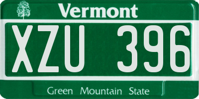VT license plate XZU396