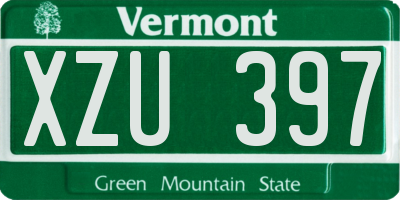 VT license plate XZU397