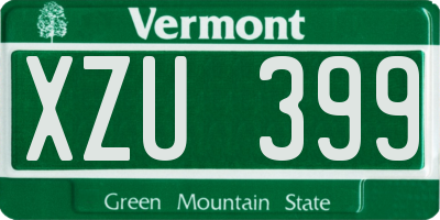 VT license plate XZU399