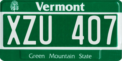 VT license plate XZU407