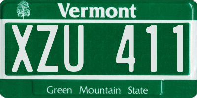 VT license plate XZU411