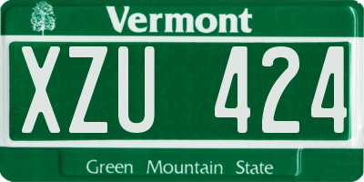 VT license plate XZU424