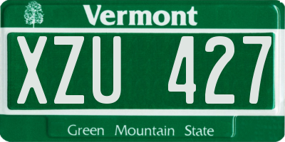 VT license plate XZU427