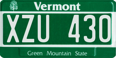 VT license plate XZU430