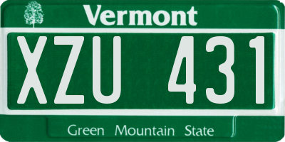 VT license plate XZU431