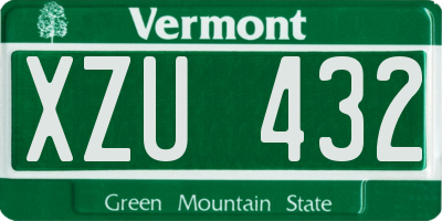 VT license plate XZU432