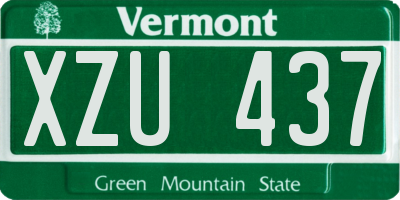 VT license plate XZU437