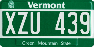 VT license plate XZU439