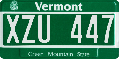VT license plate XZU447