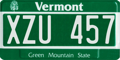 VT license plate XZU457