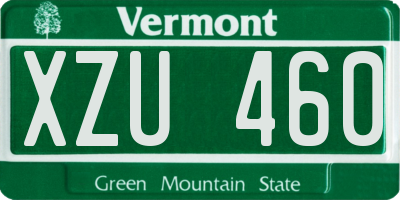 VT license plate XZU460