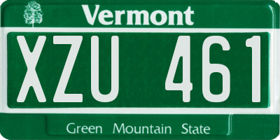VT license plate XZU461
