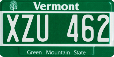 VT license plate XZU462