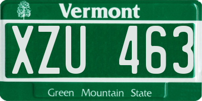 VT license plate XZU463