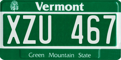 VT license plate XZU467