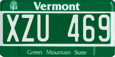 VT license plate XZU469