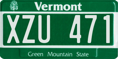 VT license plate XZU471