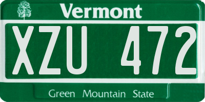 VT license plate XZU472