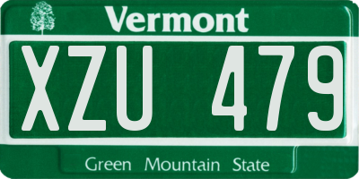 VT license plate XZU479
