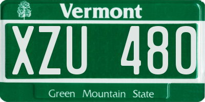 VT license plate XZU480
