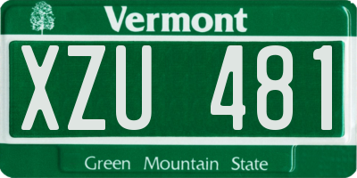 VT license plate XZU481